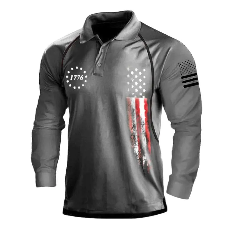 Men's Printed Long Sleeve Polo Shirt 18840079U sold by Manly product image thumbnail 2