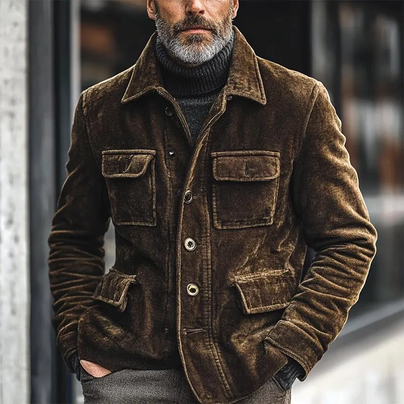 Men's Vintage Velvet Solid Lapel Jacket 17455174X sold by Manly product image thumbnail 2