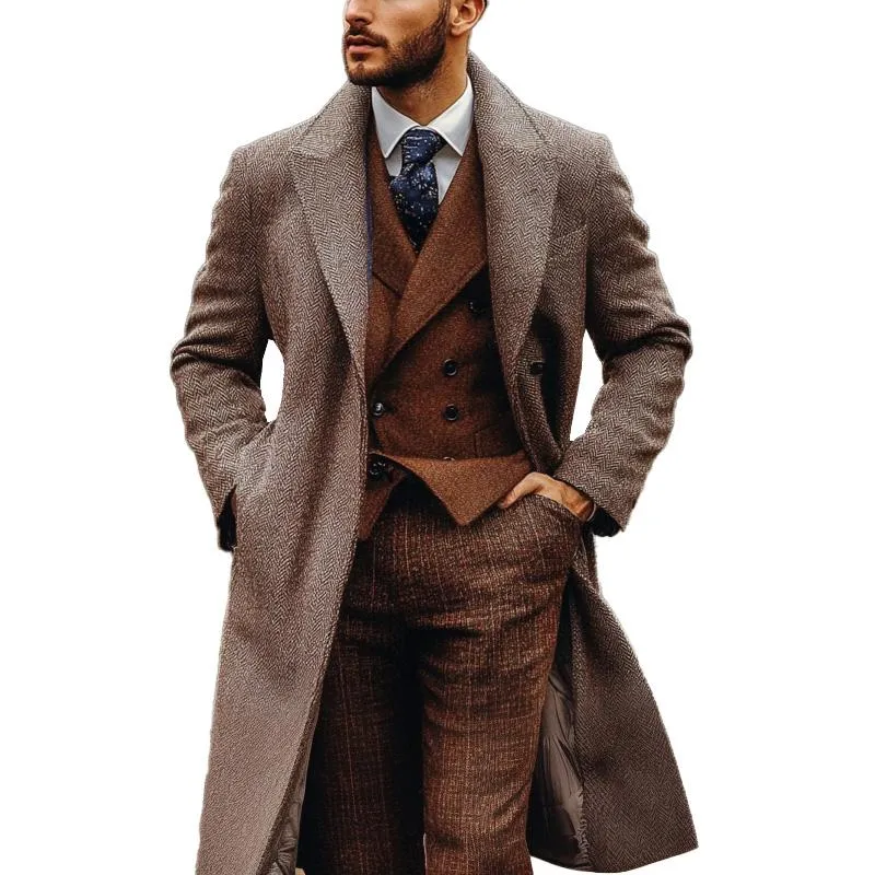 Men's Vintage Herringbone Single Breasted Coat 56259150X sold by Manly