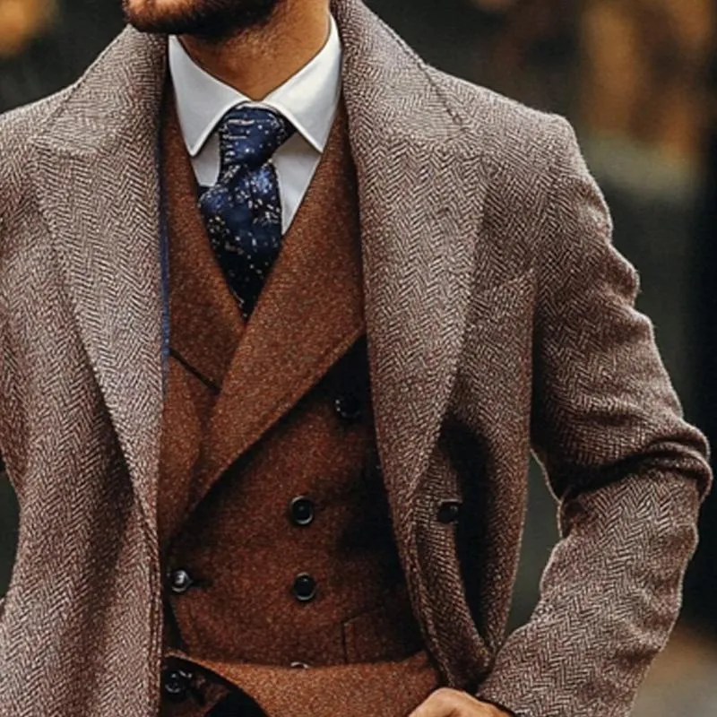 Men's Vintage Herringbone Single Breasted Coat 56259150X sold by Manly product image thumbnail 3