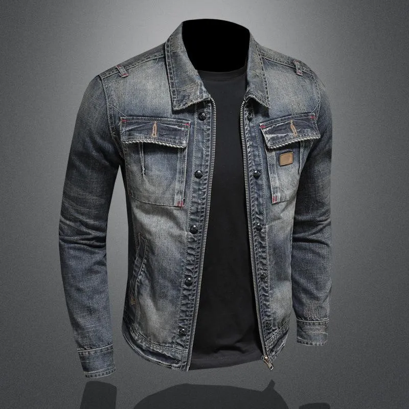 Men's Retro Casual Classic Distressed Denim Jacket 43950424TO sold by Manly product image thumbnail 3