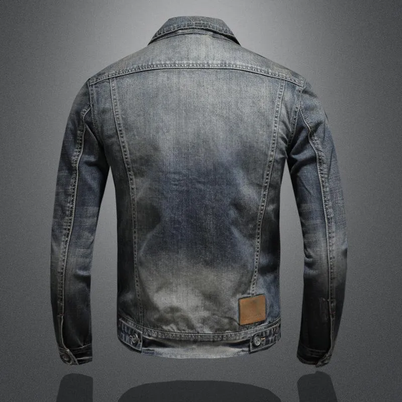 Men's Retro Casual Classic Distressed Denim Jacket 43950424TO sold by Manly product image thumbnail 4