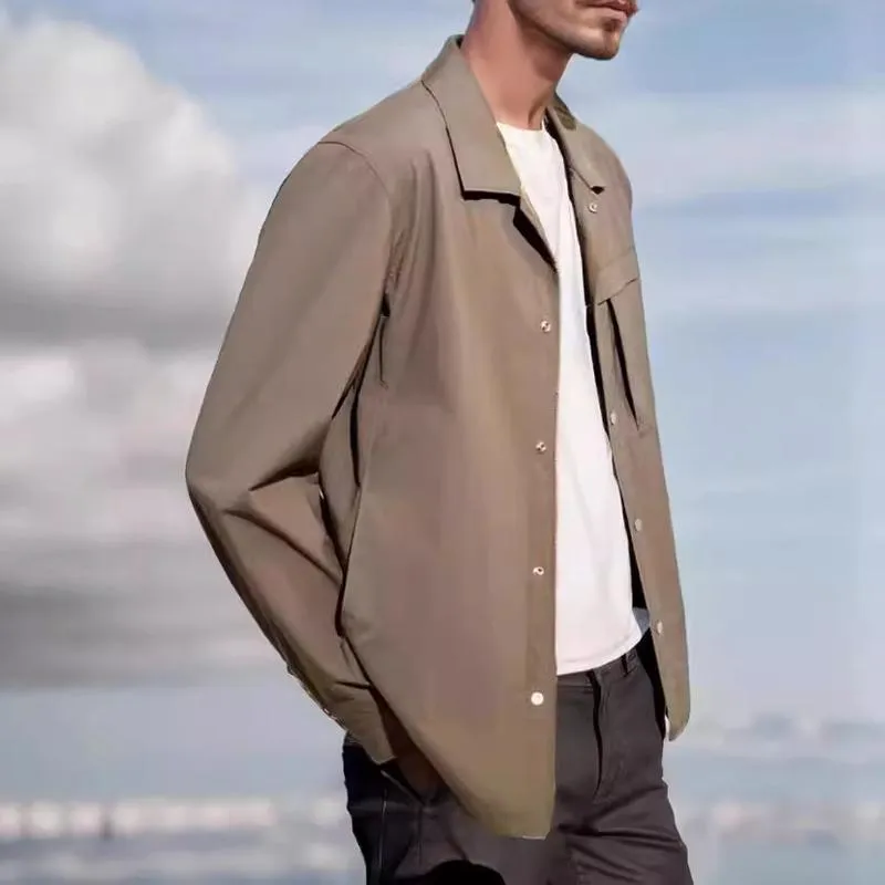 Men's Retro Casual Workwear Solid Color Jacket 05074820U sold by Manly product image thumbnail 3