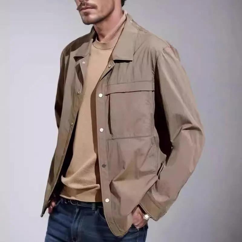 Men's Retro Casual Workwear Solid Color Jacket 05074820U sold by Manly product image thumbnail 2