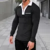 Men's Half Zip Quick-drying Long-sleeved Polo Shirt 14345983U sold by Manly