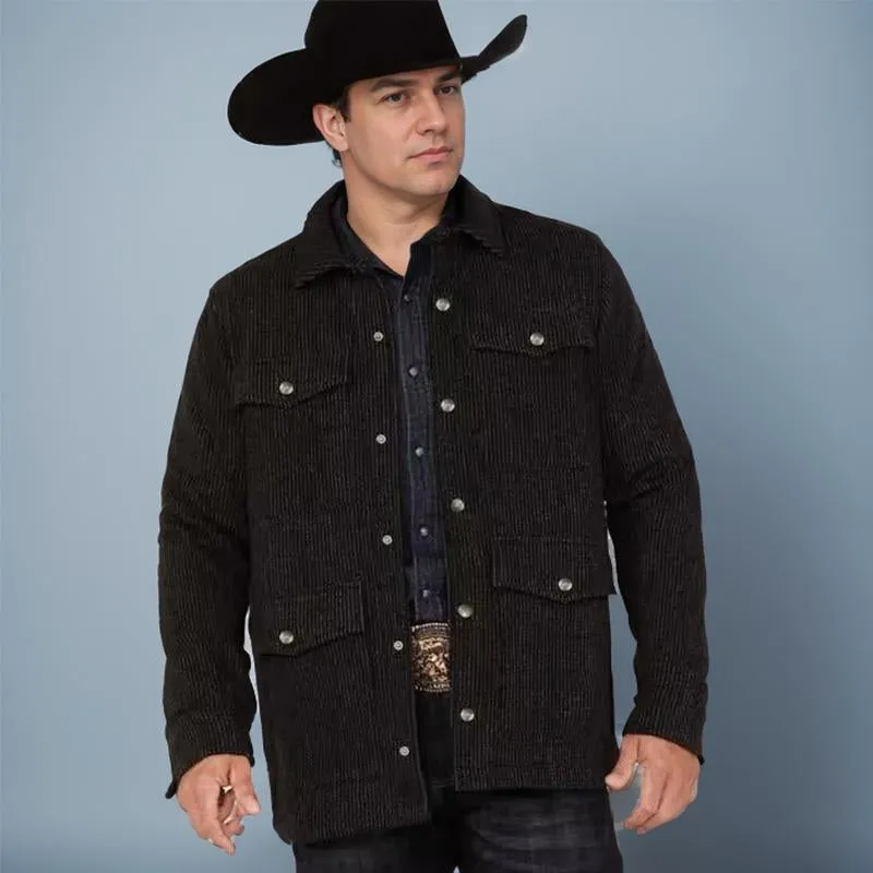 Men's Lapel Corduroy Long Sleeve Jacket 56200250U sold by Manly product image thumbnail 2