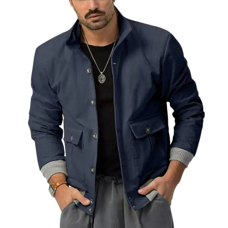 Men's British Style Corduroy Stand Collar Work Jacket 53473858X sold by Manly