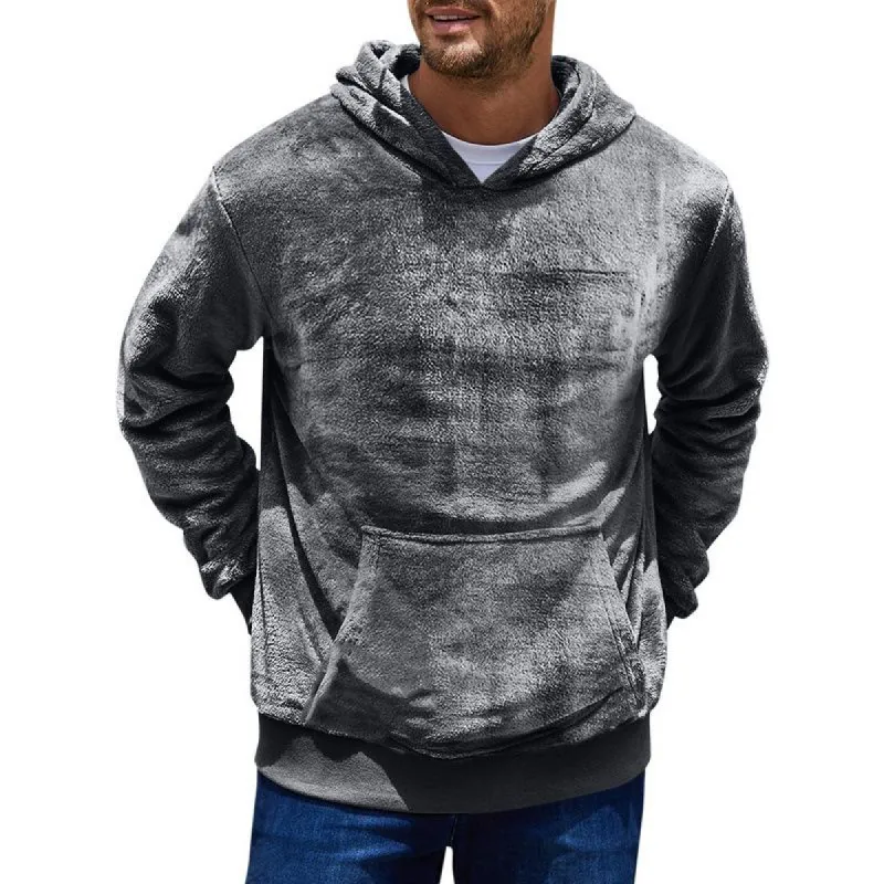 Men's Solid Color Double-faced Fleece Hoodie 11458293X sold by Manly