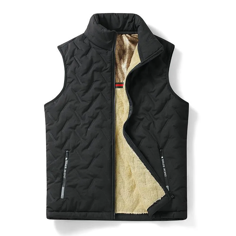 Men's Solid Color Velvet Stand Collar Zipper Vest 62333531X sold by Manly product image thumbnail 2