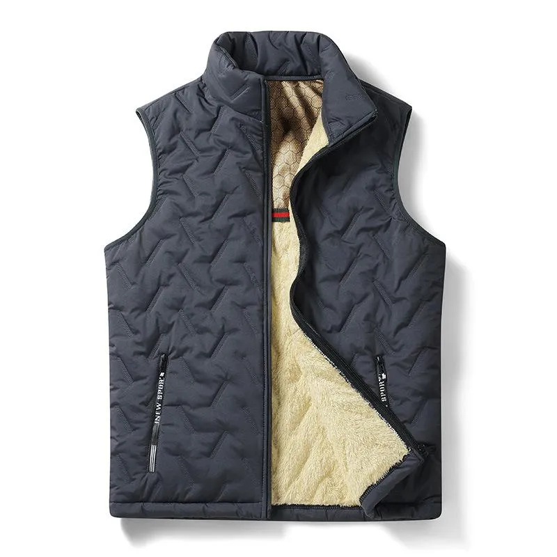 Men's Solid Color Velvet Stand Collar Zipper Vest 62333531X sold by Manly product image thumbnail 5