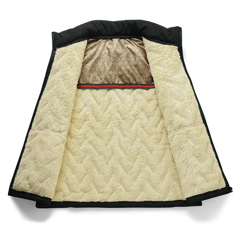 Men's Solid Color Velvet Stand Collar Zipper Vest 62333531X sold by Manly product image thumbnail 4