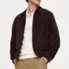 Men's Vintage Lapel Suede Zipper Slim Fit Jacket 00858784M sold by Manly