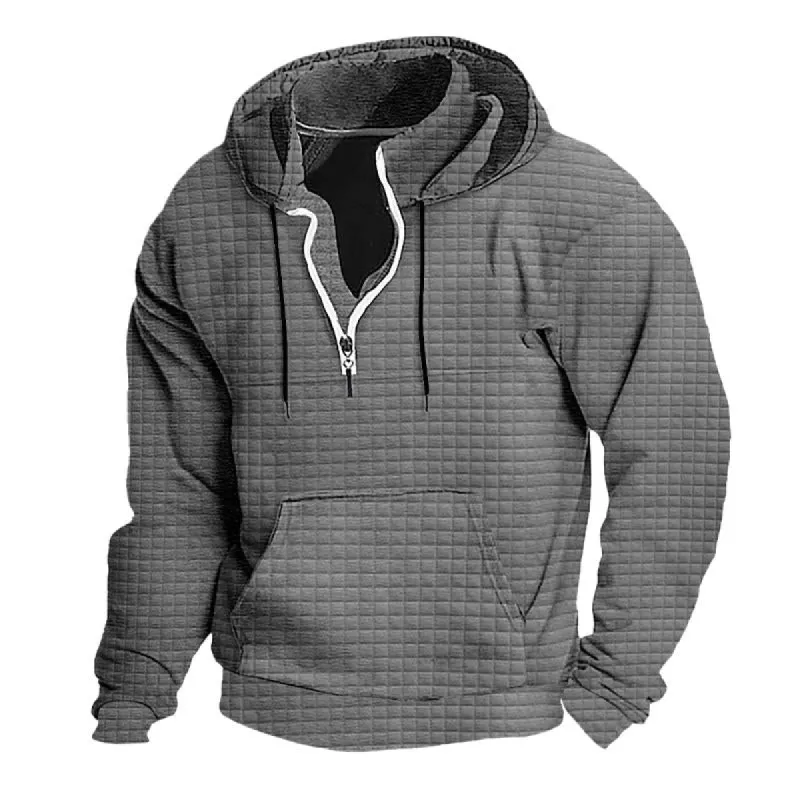 Men's Vintage Stand Collar Waffle Hoodie 75389657X sold by Manly