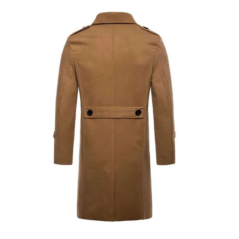 Men's Solid Color Single Breasted Trench Coat Long Coat 24432845X sold by Manly product image thumbnail 4