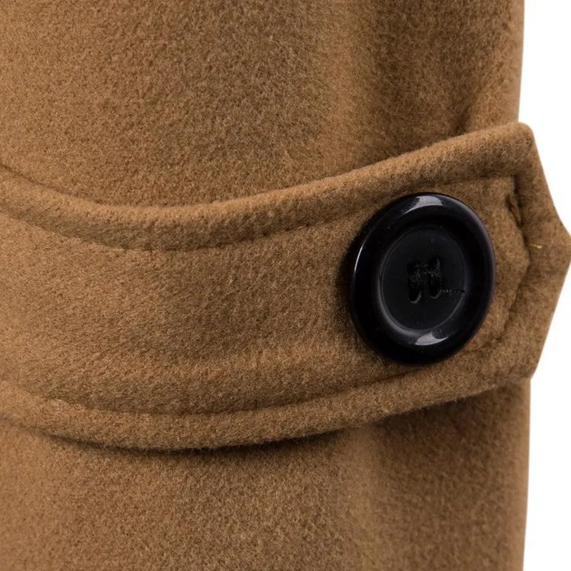 Men's Solid Color Single Breasted Trench Coat Long Coat 24432845X sold by Manly product image thumbnail 5