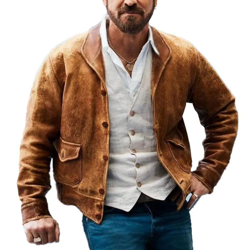 Men's Vintage Suede Single Breasted Jacket 34452319X sold by Manly