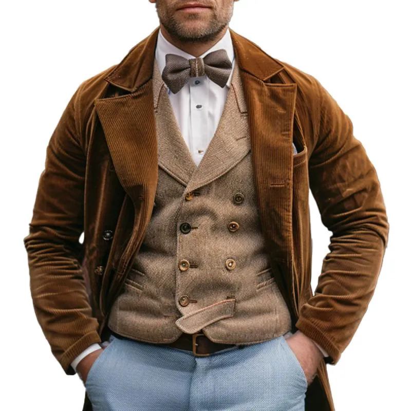 Men's Solid Corduroy Vintage Single Breasted Suit Jacket 89845000X sold by Manly