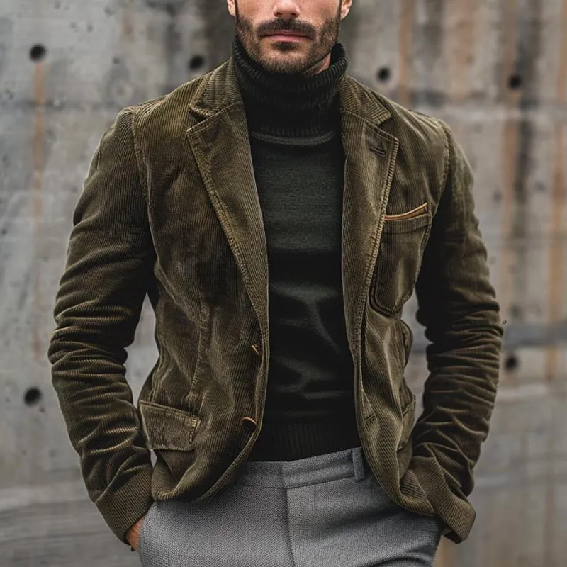 Men's Vintage Solid Corduroy Multi-Pocket Blazer 95335164X sold by Manly product image thumbnail 3