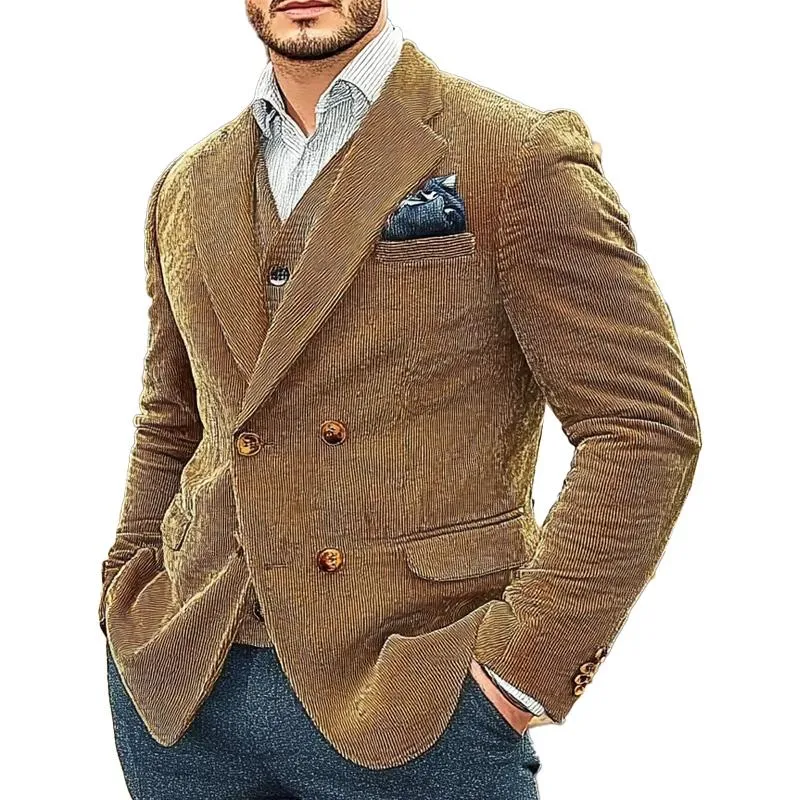 Men's Vintage Corduroy Double Breasted Blazer 53437425X sold by Manly