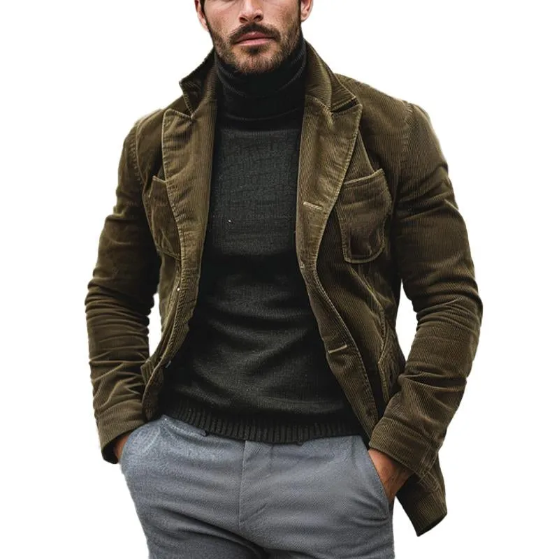Men's Solid Corduroy Multi-Pocket Blazer 90311500X sold by Manly