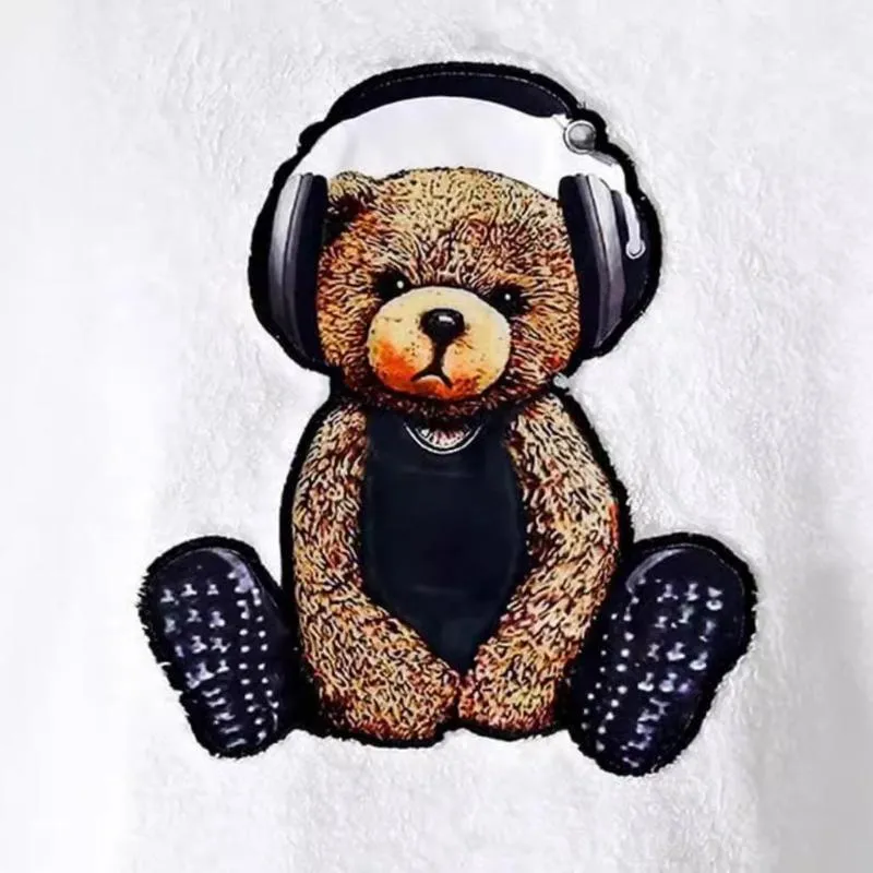 Men's Retro Casual Headphones Teddy Bear Plush Hoodie 99359825TO sold by Manly product image thumbnail 3