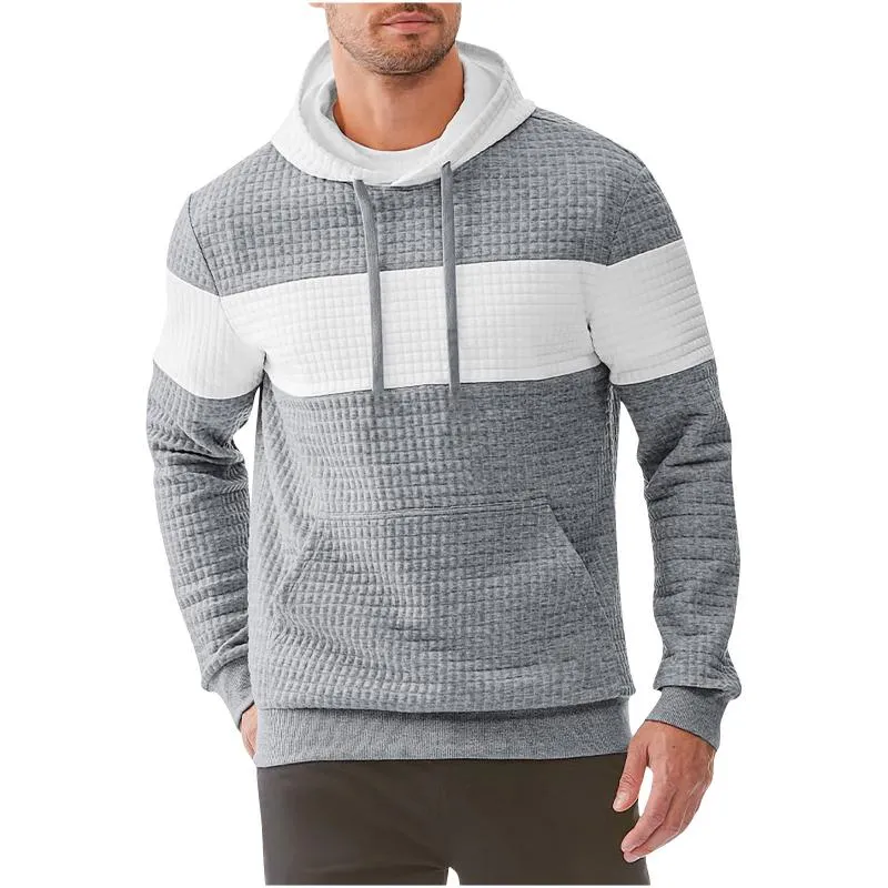Men's Retro Casual Checkered Colorblock Hooded Sweatshirt 62833564TO sold by Manly product image thumbnail 4