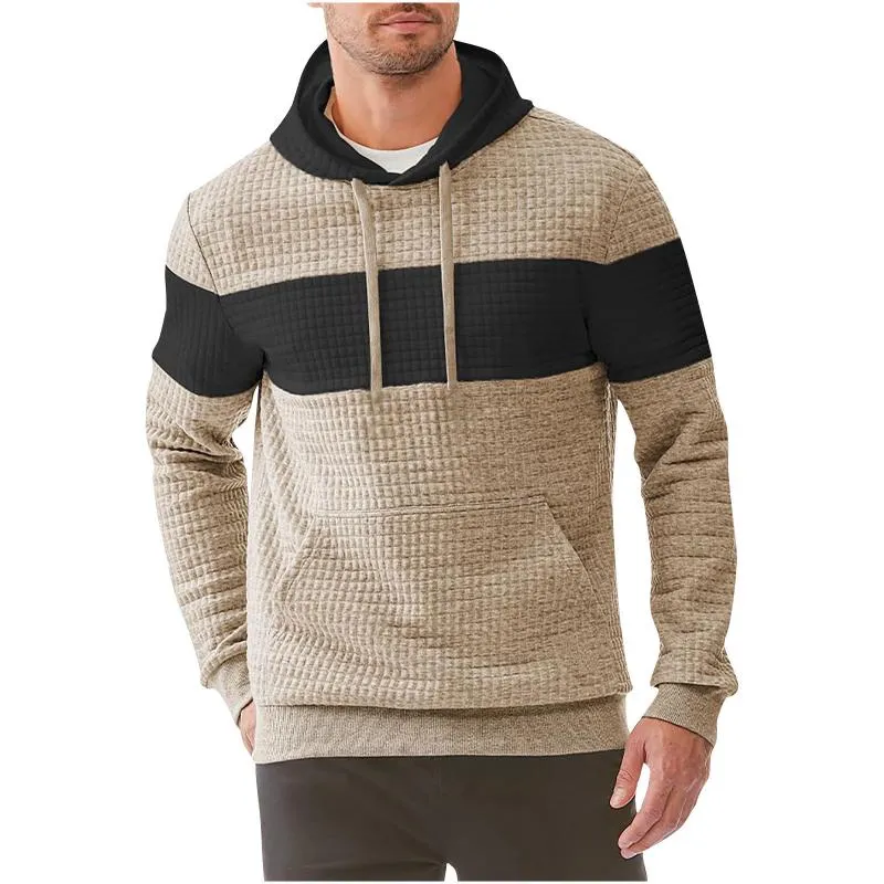 Men's Retro Casual Checkered Colorblock Hooded Sweatshirt 62833564TO sold by Manly product image thumbnail 5