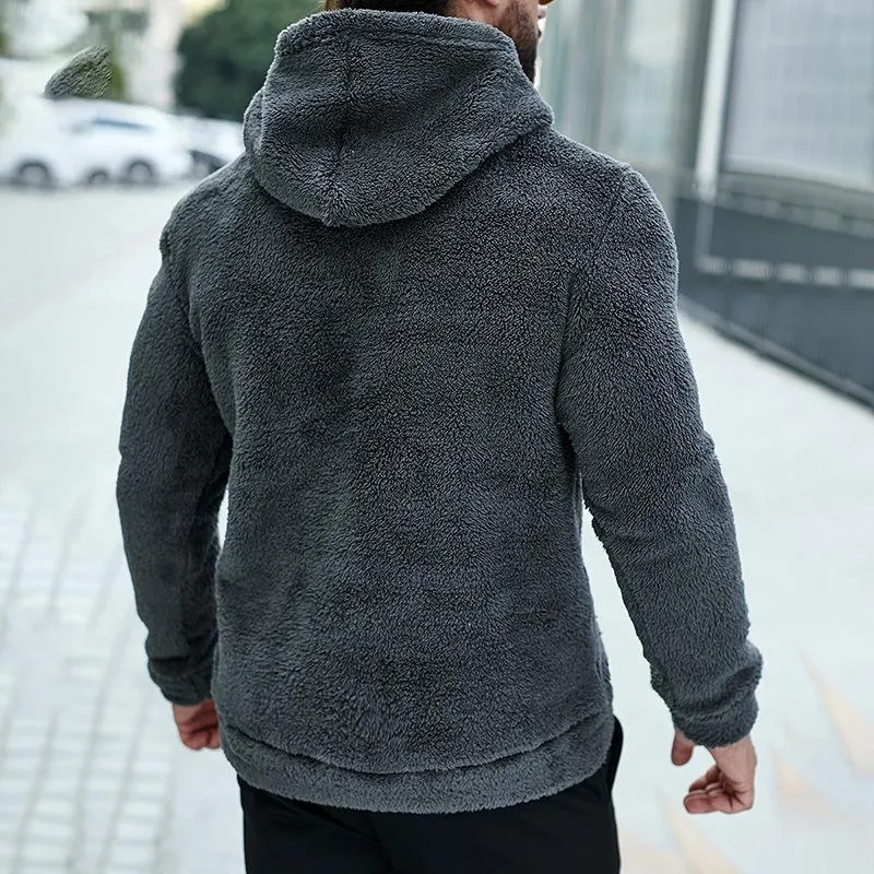 Men's Retro Casual Smiley Plush Hooded Sweatshirt 27202091TO sold by Manly product image thumbnail 3