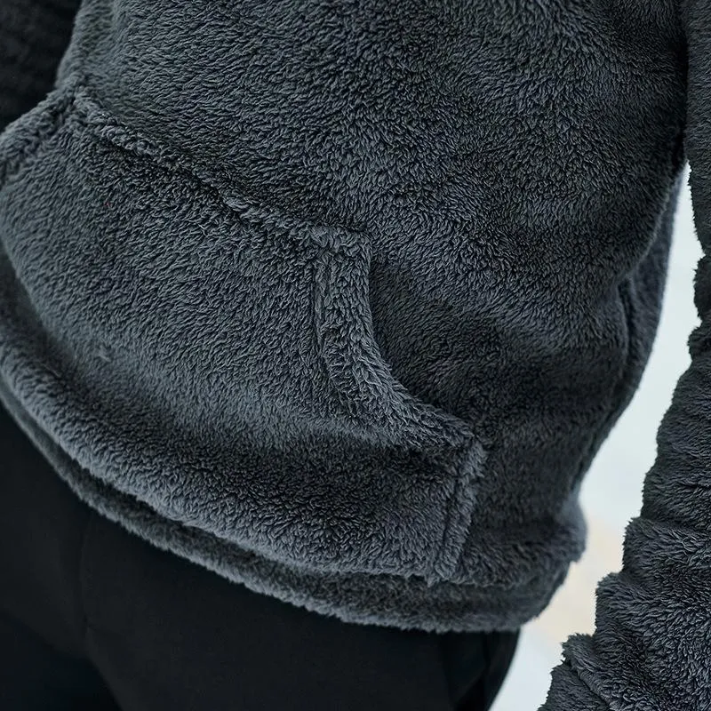 Men's Retro Casual Smiley Plush Hooded Sweatshirt 27202091TO sold by Manly product image thumbnail 5
