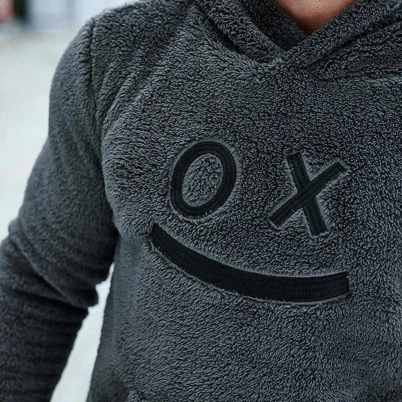 Men's Retro Casual Smiley Plush Hooded Sweatshirt 27202091TO sold by Manly product image thumbnail 4