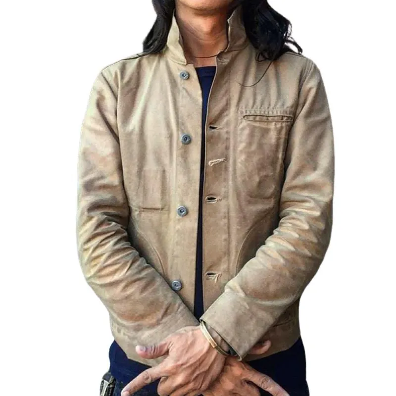 Men's Vintage Casual Multi-Pocket Workwear Waxed Jacket 04864287TO sold by Manly