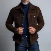 Men's Fashion Solid Suede Lapel Chest Pocket Single Breasted Casual Jacket 14372982Z sold by Manly