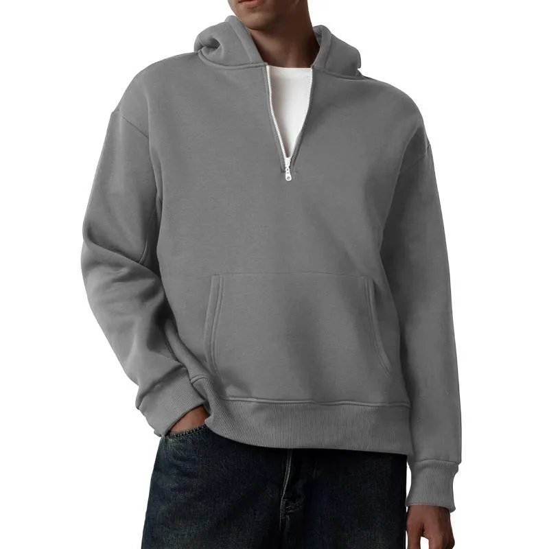 Men's Solid Color Zipper Kangaroo Pocket Hooded Sweatshirt 30331569Y sold by Manly product image thumbnail 2