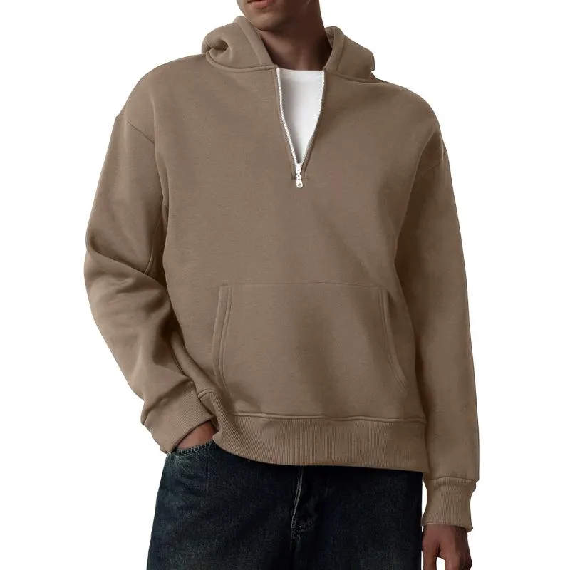 Men's Solid Color Zipper Kangaroo Pocket Hooded Sweatshirt 30331569Y sold by Manly product image thumbnail 3