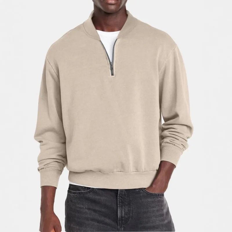 Men's Solid Color Zipper Stand Collar Sweatshirt 29565472Y sold by Manly product image thumbnail 4