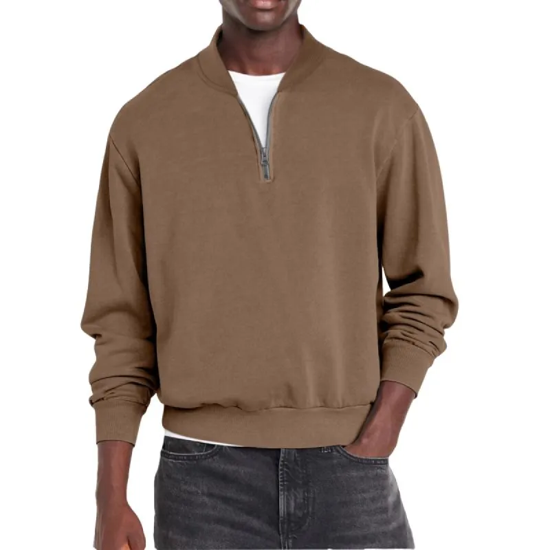 Men's Solid Color Zipper Stand Collar Sweatshirt 29565472Y sold by Manly