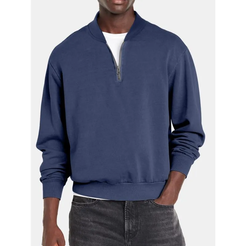 Men's Solid Color Zipper Stand Collar Sweatshirt 29565472Y sold by Manly product image thumbnail 5