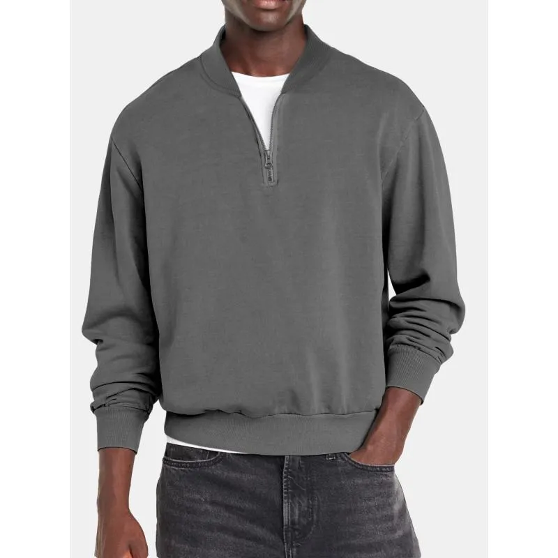 Men's Solid Color Zipper Stand Collar Sweatshirt 29565472Y sold by Manly product image thumbnail 2