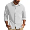 Men's Casual Solid Color Lapel Long Sleeve Shirt 92125385Y sold by Manly