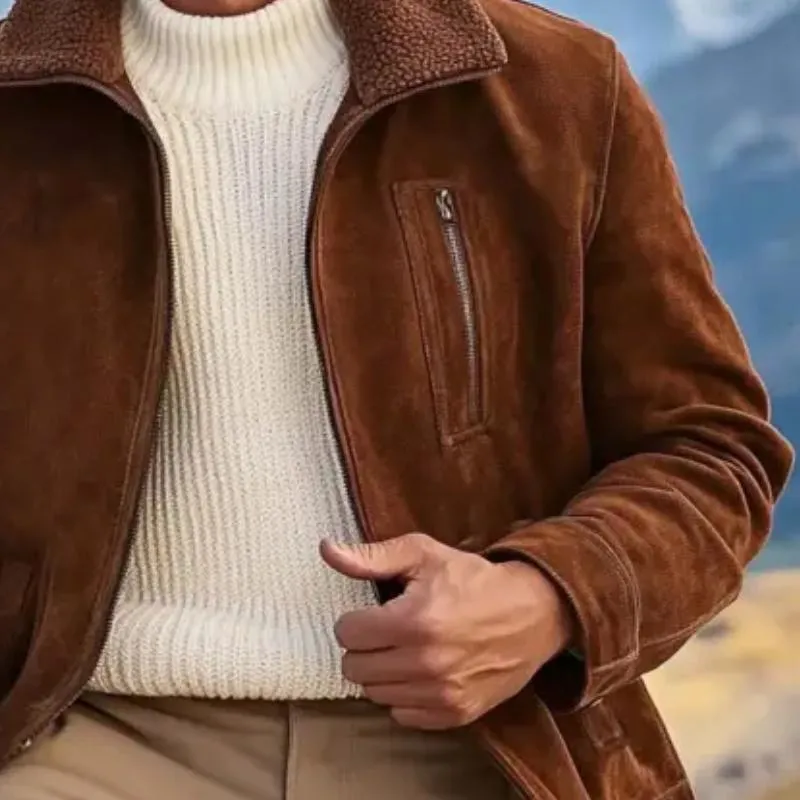 Men's Vintage Suede and Lambswool Collar Jacket 12630211Y sold by Manly product image thumbnail 2