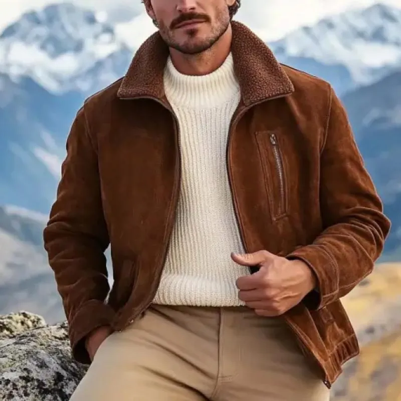 Men's Vintage Suede and Lambswool Collar Jacket 12630211Y sold by Manly product image thumbnail 3