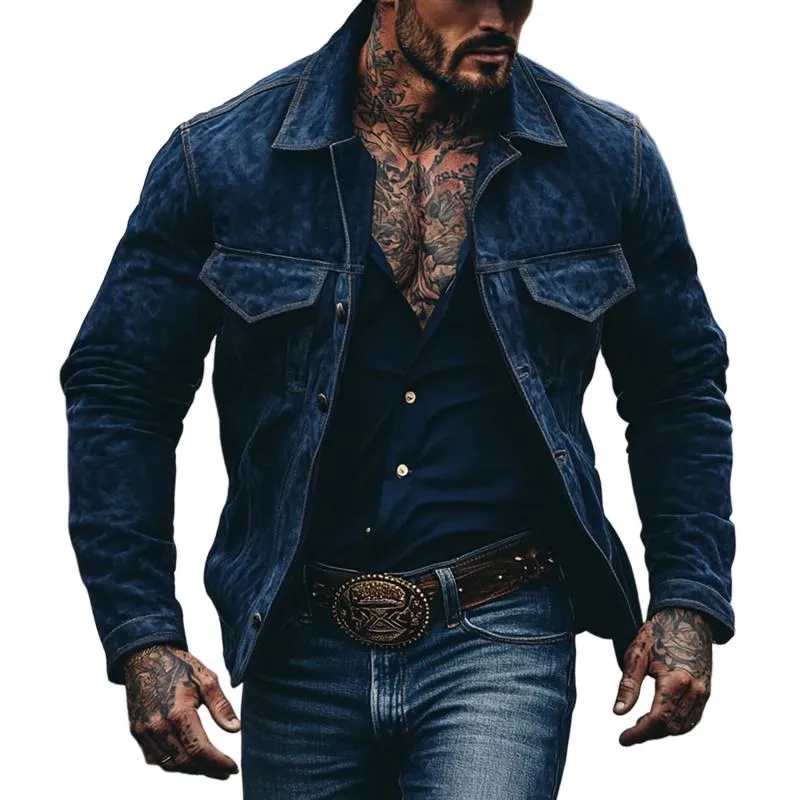 Men's Solid Suede Chest Pocket Jacket 05287009Y sold by Manly