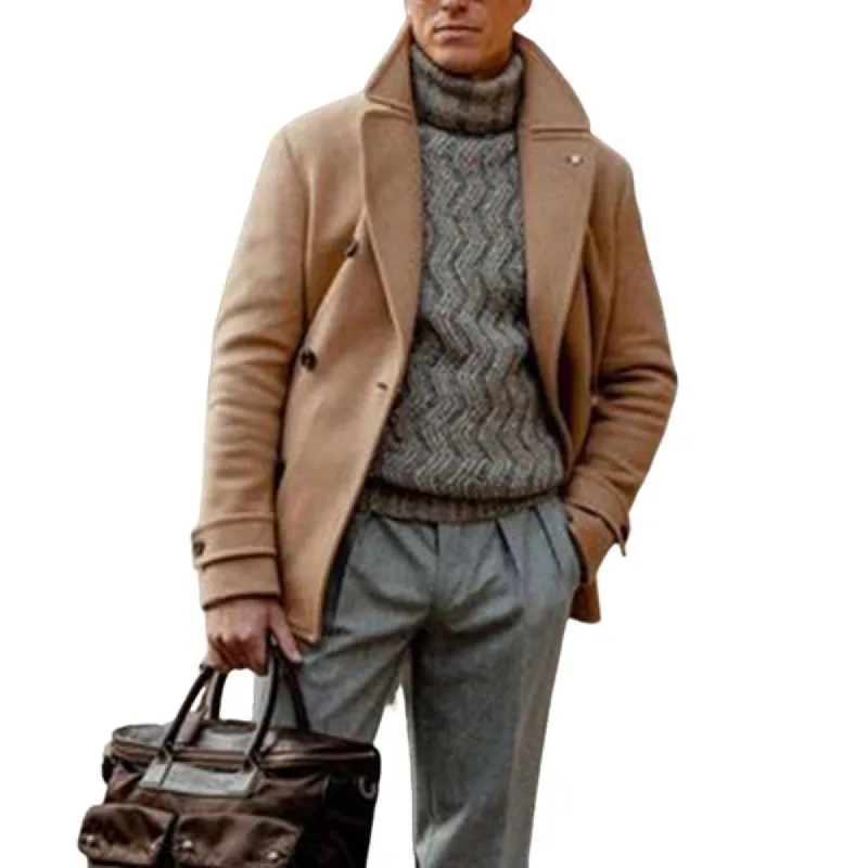 Men's Camel Lapel Coat 52627769U sold by Manly