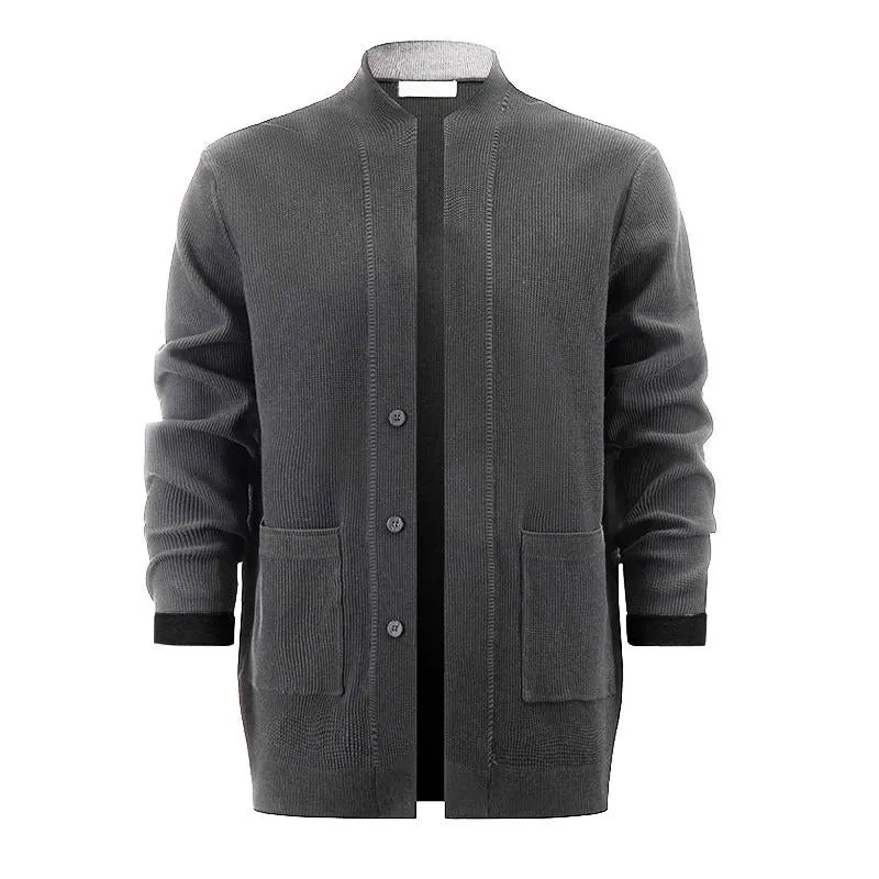 Men's Solid Color Retro Single-breasted Casual Knitted Cardigan 31656649X sold by Manly product image thumbnail 2