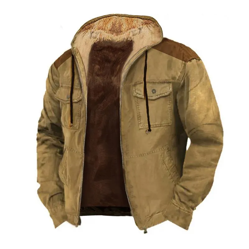 Men's Printed Multi-Pocket Zip-Up Hooded Jacket 05607537X sold by Manly product image thumbnail 2