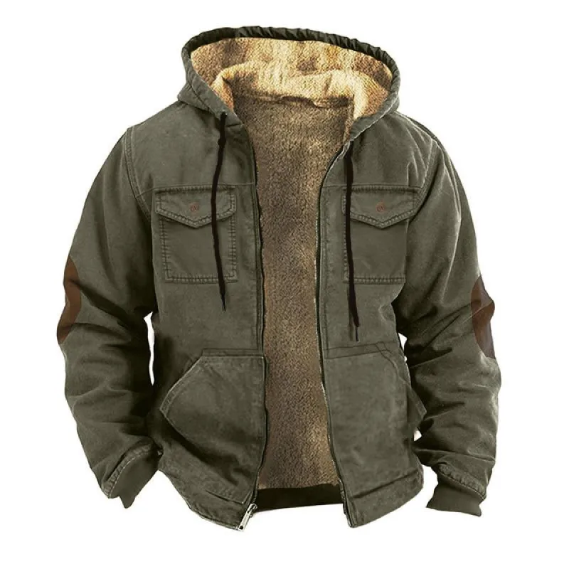 Men's Vintage Colorblock Hooded Zip-Up Jacket 92857078X sold by Manly