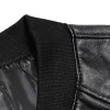 Men's Solid Collar Zipper Leather Jacket 70056589X sold by Manly