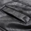 Men's Solid Collar Zipper Leather Jacket 70056589X sold by Manly