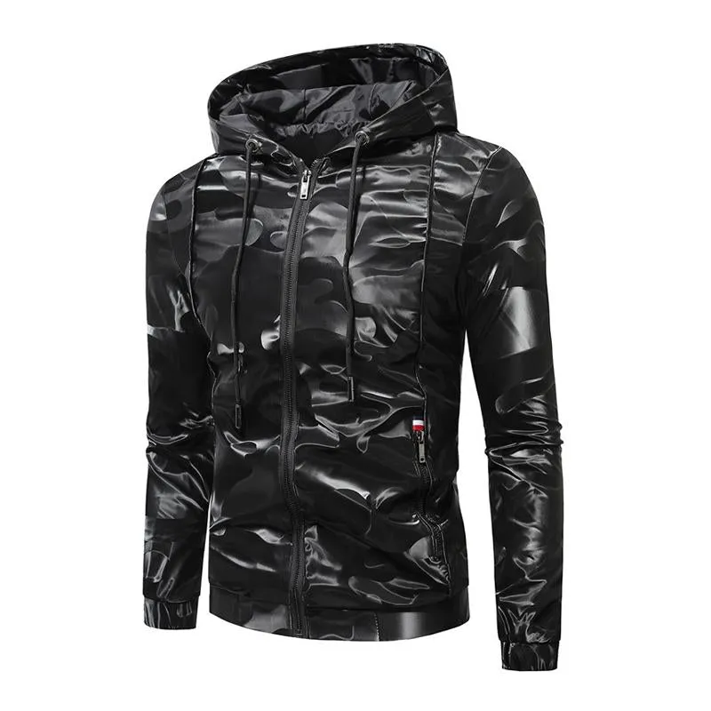 Men's Vintage Hooded Camouflage Leather Jacket 53854877X sold by Manly product image thumbnail 2