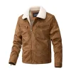 Men's Suede Plush Lapel Multi-Pocket Jacket 22560295Y sold by Manly